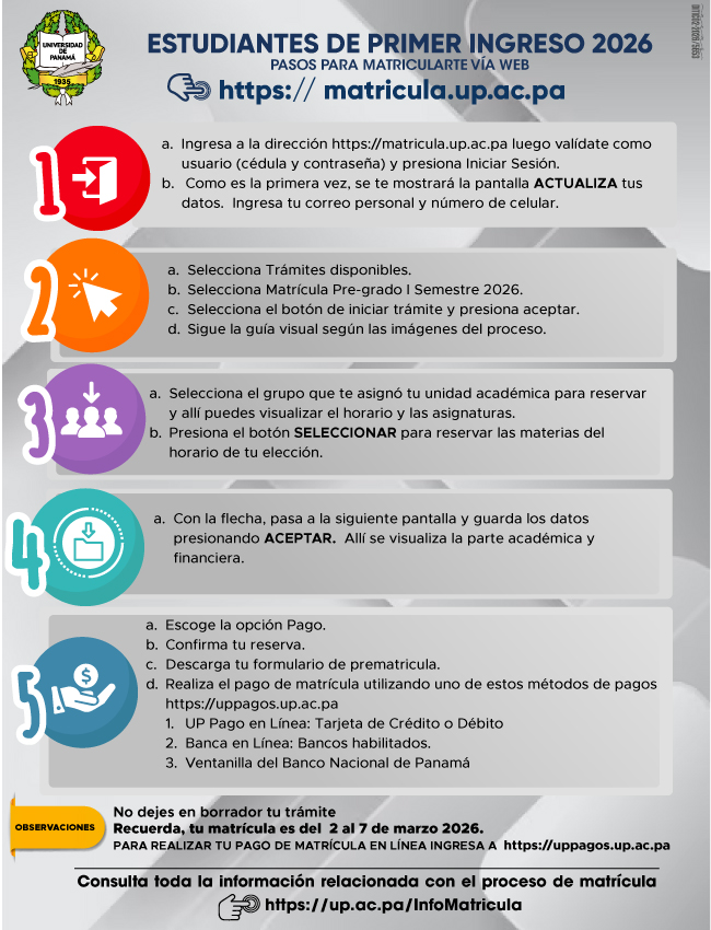 Pasos para la matrícula - Primer Ingreso